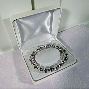 Costume jewelry silver beaded Bracelet